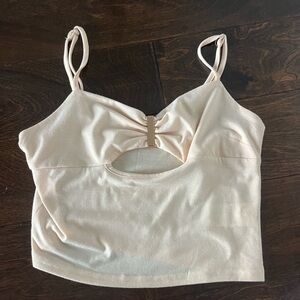 SHEIN Cream Cutout Cami Top